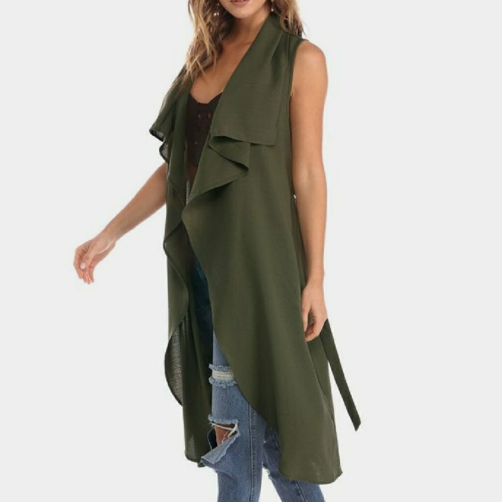 **SOLD** Large collar belted vest